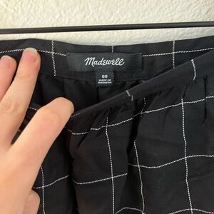 Madewell Black Plaid Skirt